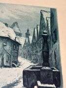 Trio of Willi Foerster Etching Prints of Rothenburg, Germany