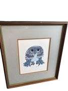 Vintage Glenn Heath Owl Art Framed Print