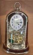 RHYTHM Woodgrain Spiral Pendulum Clock