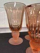 Vintage Fostoria Captiva Peach Stemware Shell Wine Glass