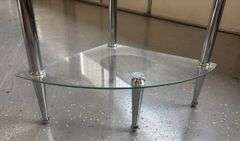 Glass and Metal Corner Shelf