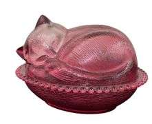 Indiana Glass Cat on Nest