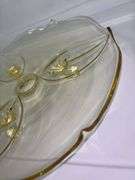 Vintage Lancaster Yellow Petal 3-Toed Cake Plate