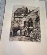 Trio of Willi Foerster Etching Prints of Rothenburg, Germany