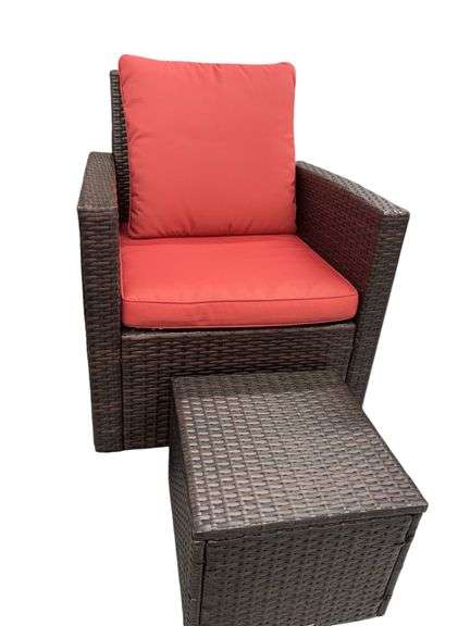 All-Weather Wicker Chair and Ottoman