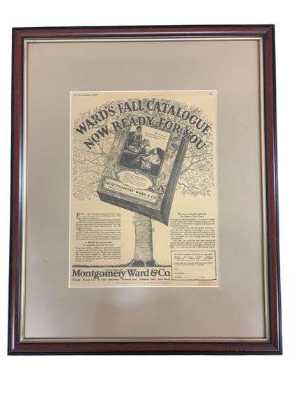 1923 Framed Montgomery Ward Catalog Advertisement