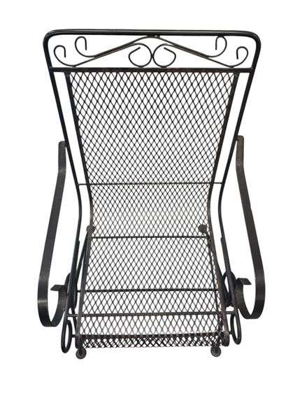 Wrought Iron High Back Coil Spring Patio Chair