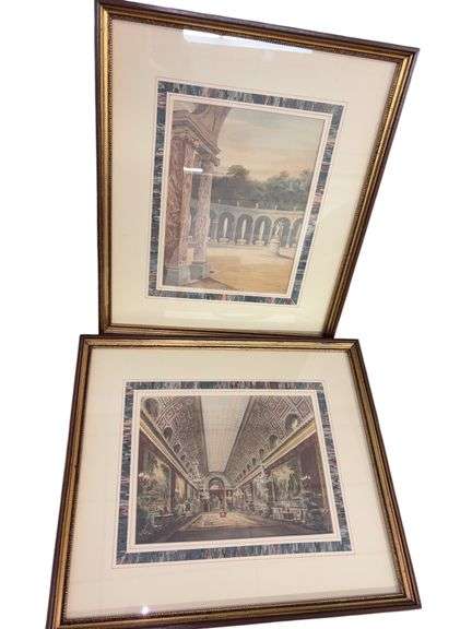Pair of Versailles France Framed Decor