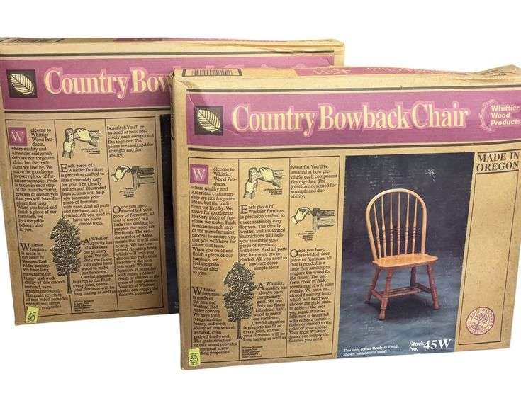 Wittier Wood Country Bow Back Chairs.