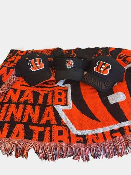 Cincinnati Bengals Hats and Blanket