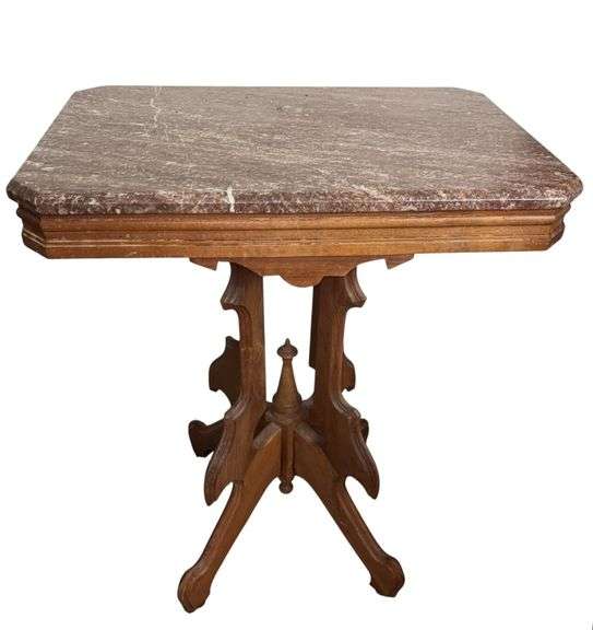 Eastlake Style Marble Top Parlor Table