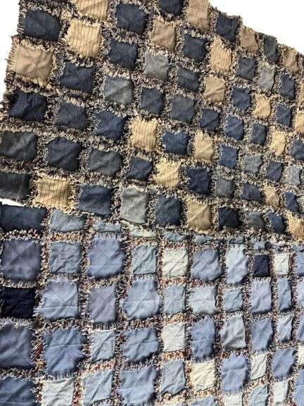 Pair of Denim Rag Quilts