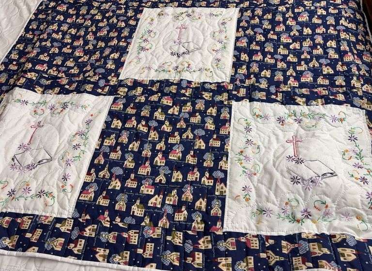 Emroidered Church Quilt