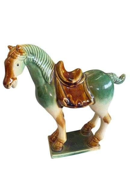 Hand Painted Saddled Horse Figurine