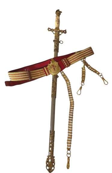 Masonic Knights Templar Sword, Belt and Buckle