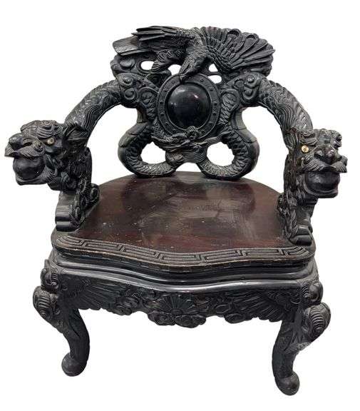 19th Century Chinese Dragon Armchair
