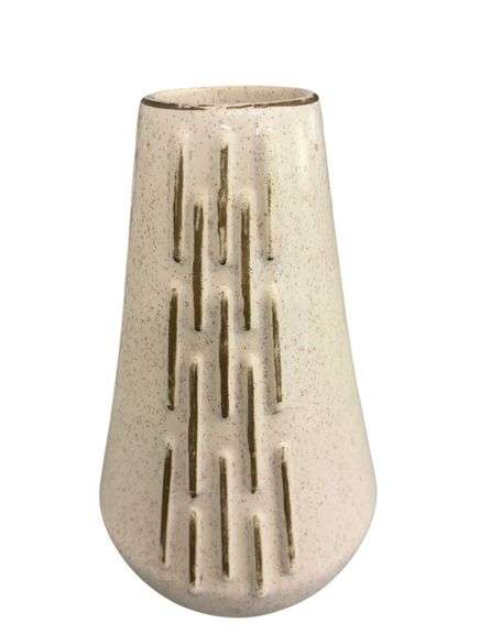 Vintage McCoy Speckled Cream Art Pottery Vase