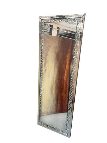 Sparkle 63" Silver Crystal Framed Standing Mirror