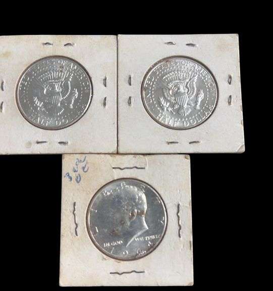 1964 Silver Kennedy Half Dollar Coins (3)