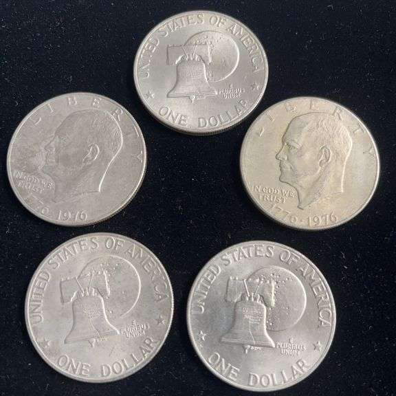 1976 Eisenhower One Dollar Coins (5)