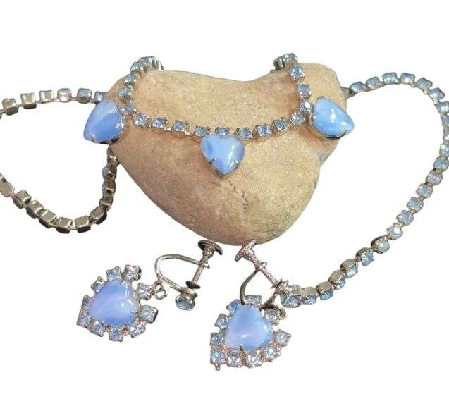 Vintage Rhinestone Necklace and Earrings
