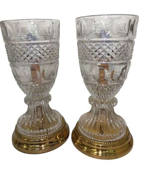 Pair of Bleikristall Cut Crystal Table Lamps