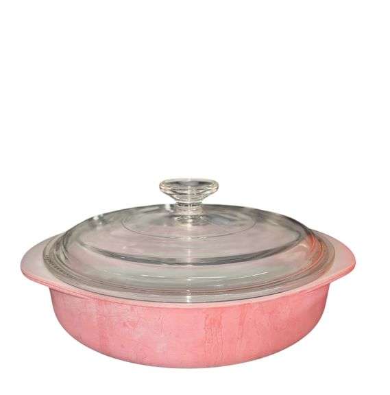 Vintage 2 QT Pink Pyrex Covered Baker