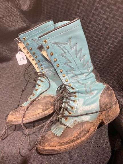 Women’s Teal and Black lace up Cowboy boots