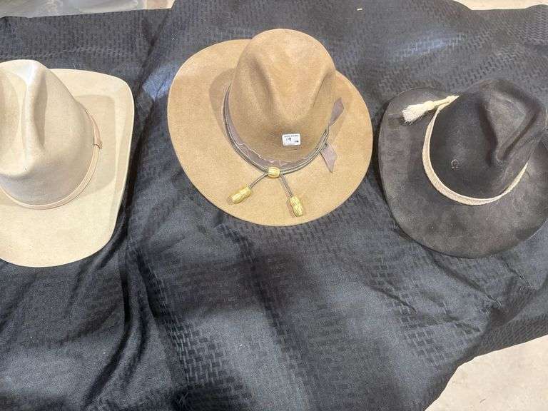 3 felt cowboy hats