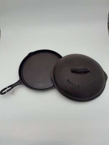10” Cast Iron Fat Free Fryer Pan with #9 Self Basting Skillet Cover
