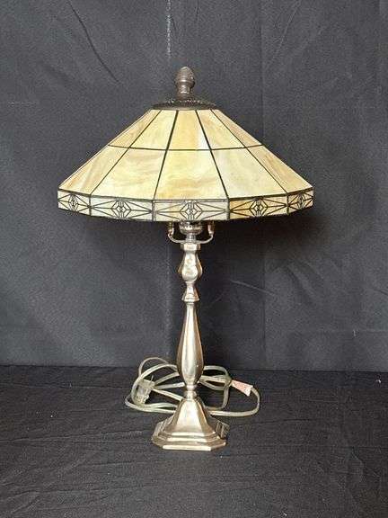 Table Lamp with Stained Glass Shade