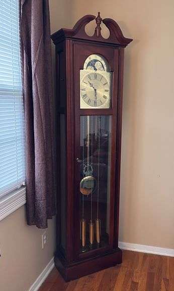 Ridgeway Grandfather Clock with Mahogany Finish