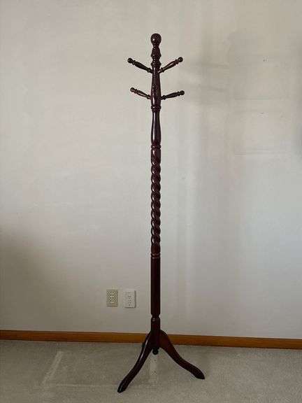 Dark Wood Freestanding Coat Rack