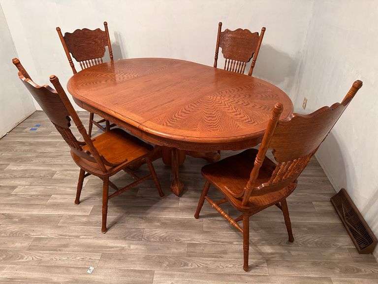 Wood Dining Table with Four Chairs
