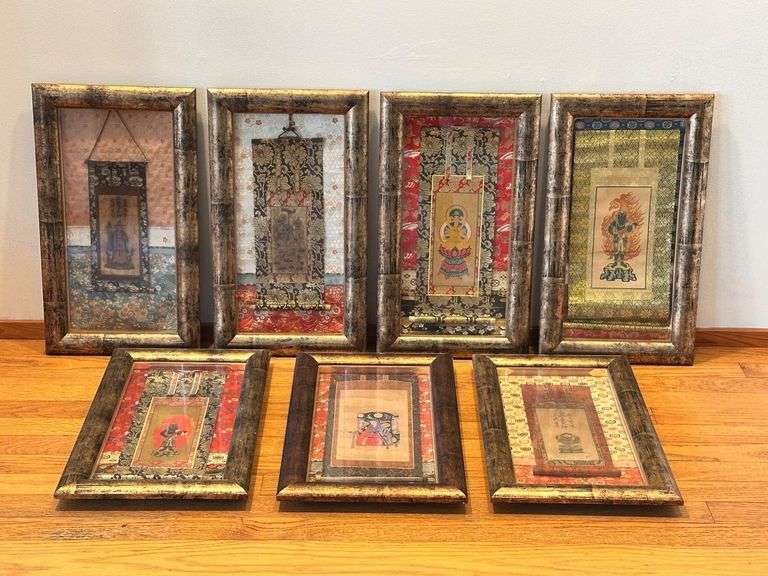 Seven Framed Buddhist Scrolls