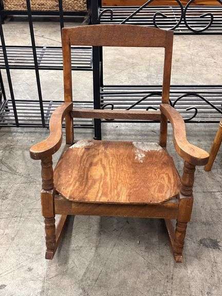 Children’s Wooden Rocking Armchair with Spindle Legs