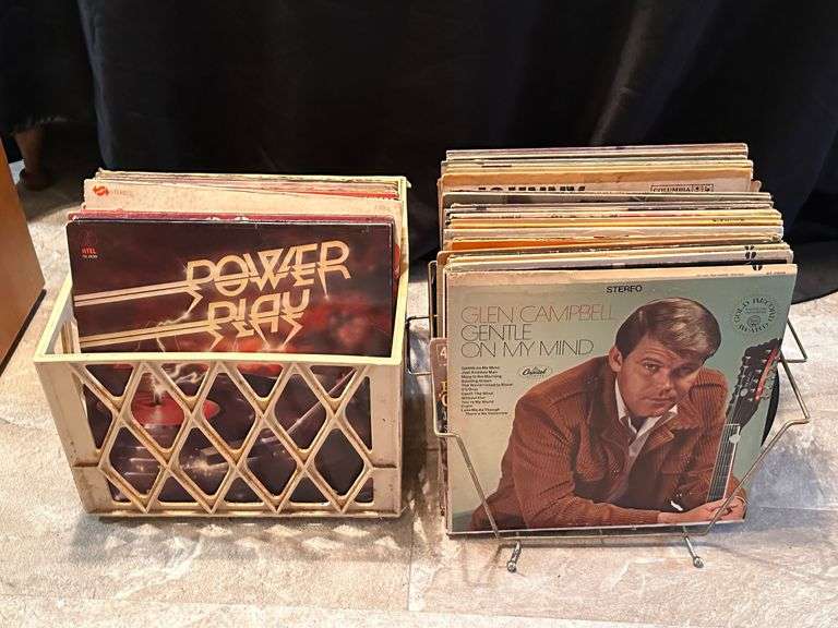 Vinyl Records with Storage Racks - Ryan Cate Auctions and Real Estate