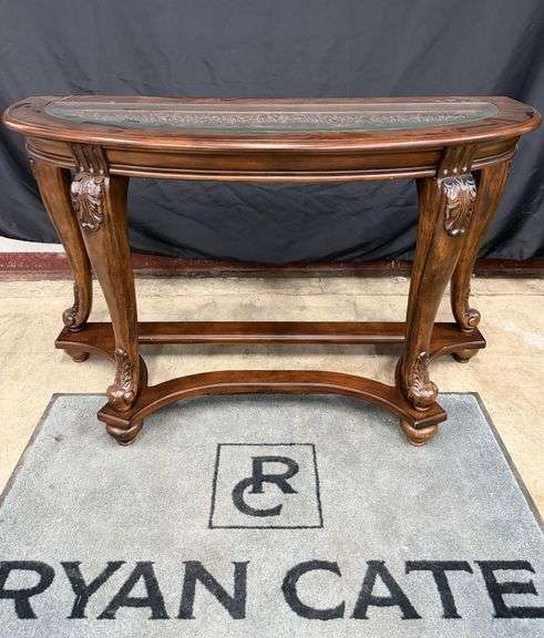 Wood and Glass Console Table