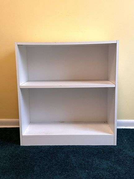 White Two-Shelf Wooden Bookcase