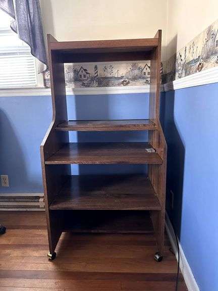 Wooden Four-Shelf Utility Stand