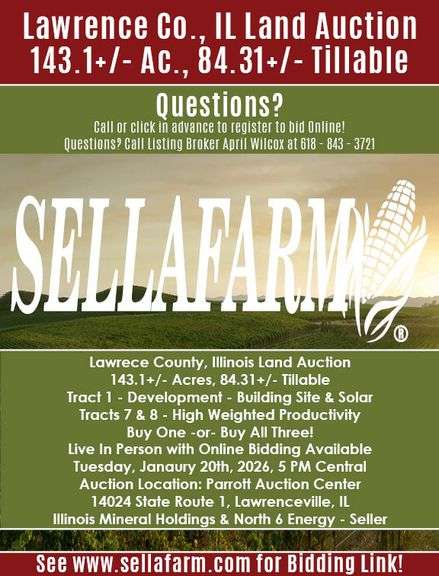 143.1+/- Ac, 84.31+/- Tillable - Illinois Mineral Holdings, LLC. & North Six Energy, LLC