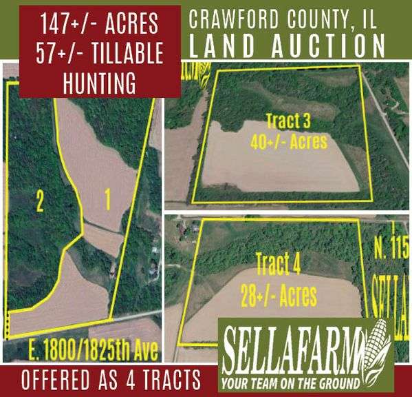 Crawford Co., IL 143+/- Acres - The Newlin Family