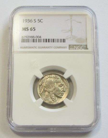 1936-S BUFFALO NICKEL NGC GEM MS65