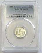 1950-S ROOSEVELT DIME PCGS 66 RB GRADE RARITY