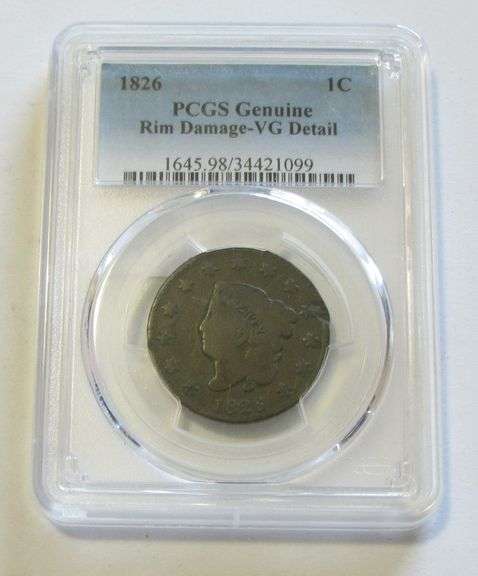 1826 LARGE CENT PCGS VG