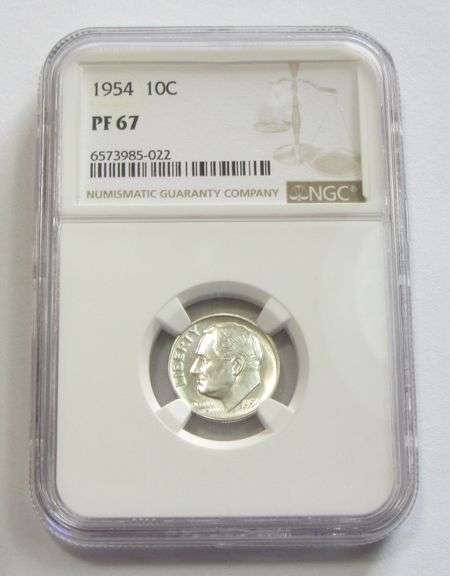 1954 SUPERB GEM DIME NGC PF67