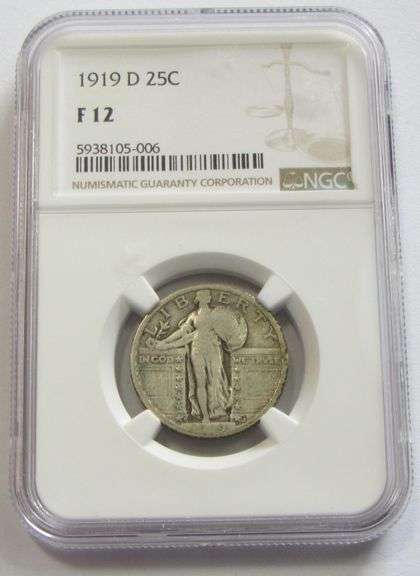 1919-D STANDING LIBERTY QUARTER NGC FINE 12