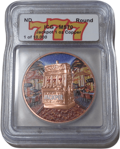 ICG MS70 Jackpot 1 oz Copper Round - Limited Edition 1 of 10,000