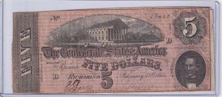 $5 CONFEDERATE 1864