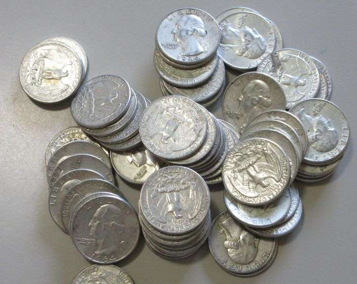LOT OF 70 SILVER 90% QUARTERS